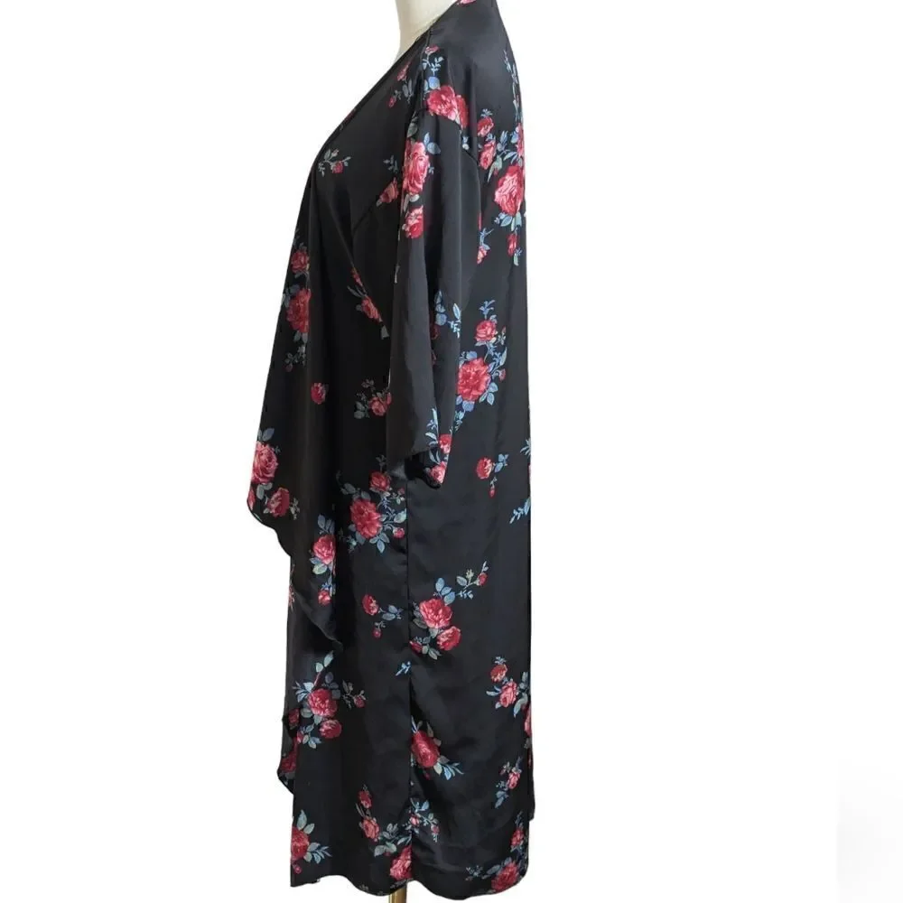 Lularoe Black Floral Kimono